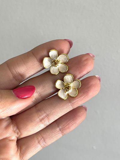 Aros flor dulcea esmaltados 