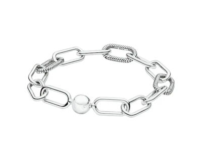 Pulsera con eslabones y 3 conectores con inscripción 