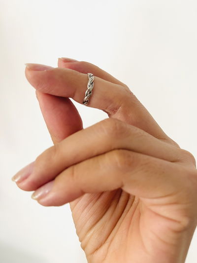 Anillo media falanges trenzado  