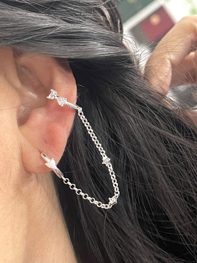 Aro solitario de Huggies con Ear cuff