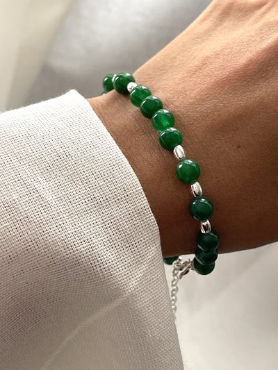 Pulsera combinada con plata y jade 