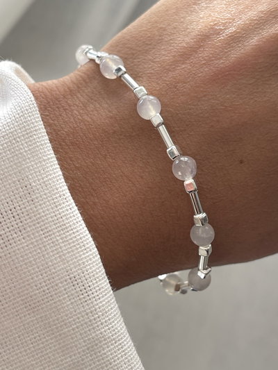 Pulsera combinada con plata 925 y cuarzo.