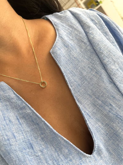 Conjunto cadena espejito con dona lisa 