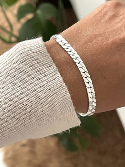 Pulsera estilo cubana plana 