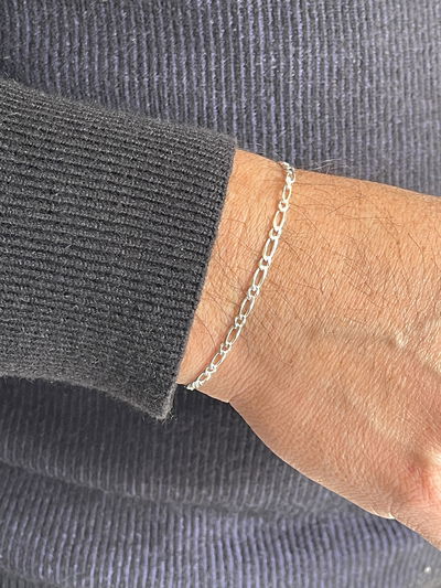 Pulsera fígaro plata italiana 