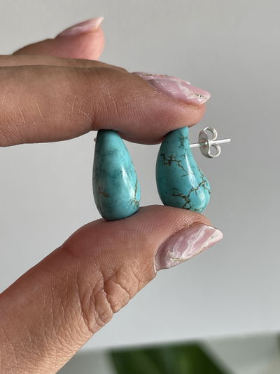 Aros gotas turquesa 