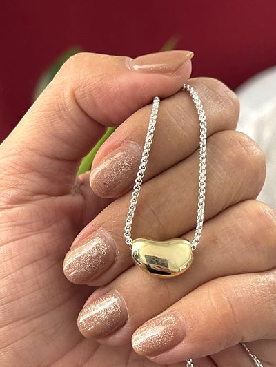 Conjunto combinado de cadena veneciana con dije túnel dorado 