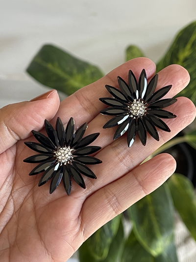 Aros gemas en forma de flor 