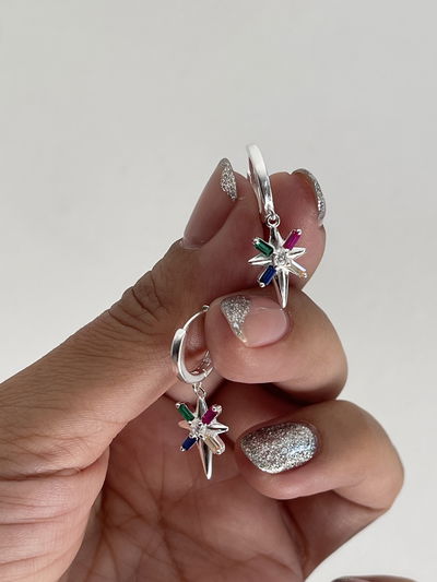 Argollas Huggies colgantes dije estrella de belén 