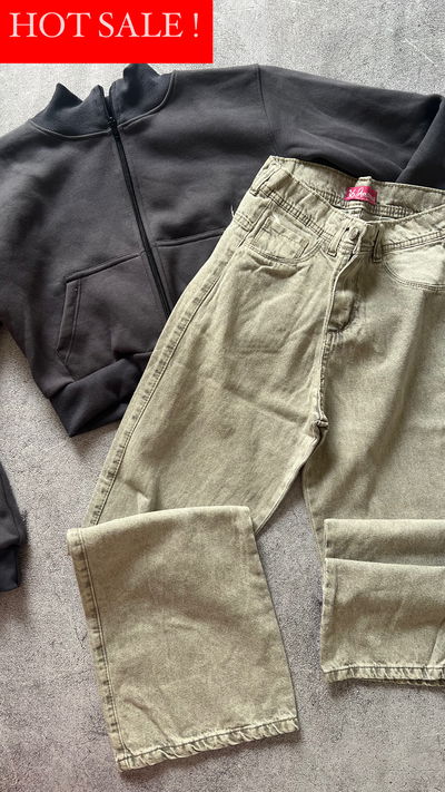WIDE LEG GRIS 