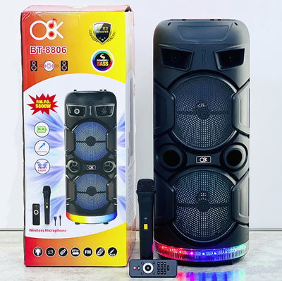 PARLANTE INALAMBRICO BLUETOOTH 8‘’ x2 O8K