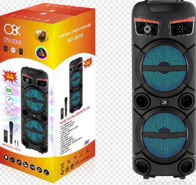 PARLANTE INALAMBRICO BLUETOOTH 8‘’ x2 O8K