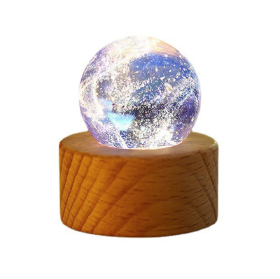 BOLA DE CRISTAL DE COLORES CON BASE LUMINOSA