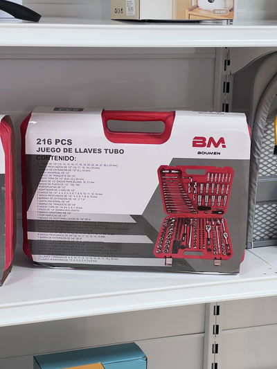 KIT TUBOS CAJA DE HERRAMIENTAS 216 PIEZAS