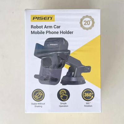 SOPORTE CELULAR PARA AUTO NEGRO BRAZO ROBOTICO TPZJ05N , BULTO X 100 UNI