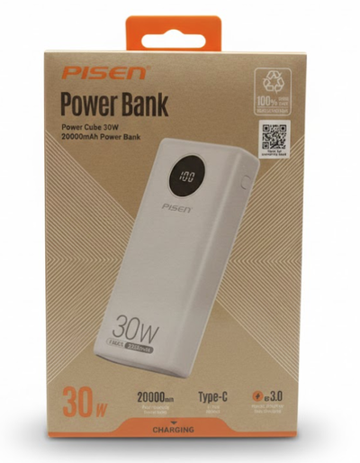 POWER CUBE POWER BANK BLANCO 20000MAH 30W TSD337B , BULTO X 50 UNI