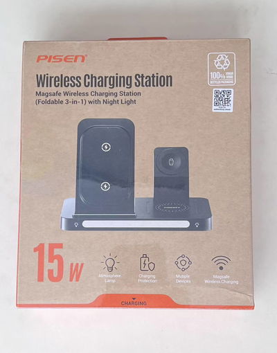 CARGADOR INALÁMBRICO PLEGABLE MULTIFUNCIÓN 3EN1 CON LUZ NOCTURNA XYC56N , BULTO X 50 UNI