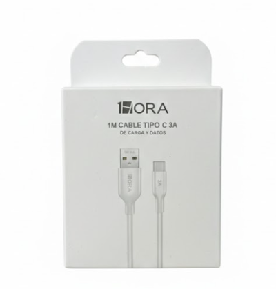 CABLE USB-A - TIPO C 1 M BLANCO 3A CAB251B