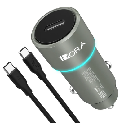 CARGADOR DE AUTO PD 20W SALIDA TIPO C CON CABLE TIPO C GAR156G