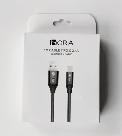 CABLE TRENZADO USB-A - TIPO C 1 M NEGRO CAB249N