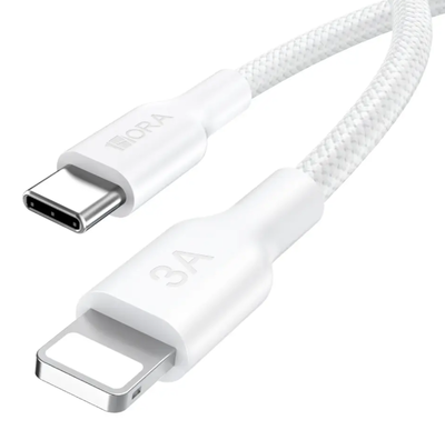 CABLE TRENZADO TIPO C A LIGHTNING 1 M BLANCO CAB273