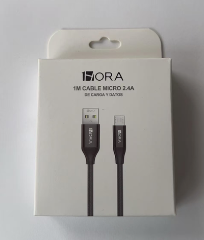 CABLE TRENZADO USB - MICRO 1 M NEGRO CAB248N