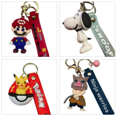 LLAVERO GOMA ANIMES X 10 UNI