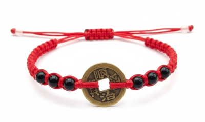 PULSERA MONEDA CHINA ANTIGUA , PACK X 12 UNI