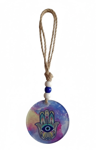 COLGANTE MANO FATIMA CON OJO TURCO COLORIDO