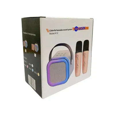 PARLANTES KARAOKE K12 (2 MICRÓFONOS)