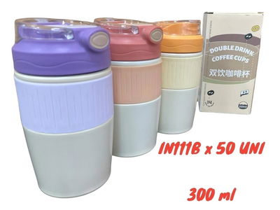 VASO TERMICO CON DOBLE BOQUILLA 350ML