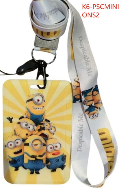 PORTA SUBE CON CORDON COLGANTE MINIONS