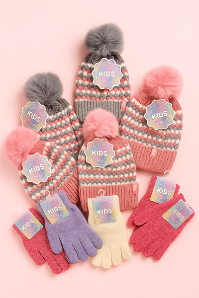 PACK INVIERNO KIDS GUANTE + GORRO LANA X5