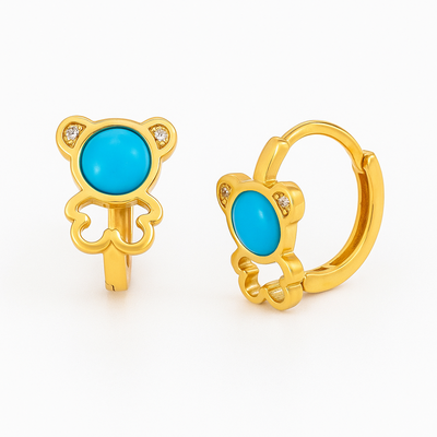 Aros Osito Dorados J125