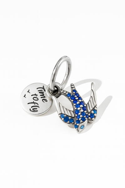 Charm "Time to Fly" con Ave Azul 