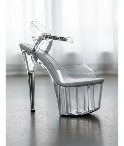 Sandalias Acrílicas Tacón 17 cm Stilleto Plataforma Transparente Adiola