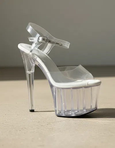 Sandalias Plataforma Transparente Adiola Taco Alto 17 cm Stilleto 