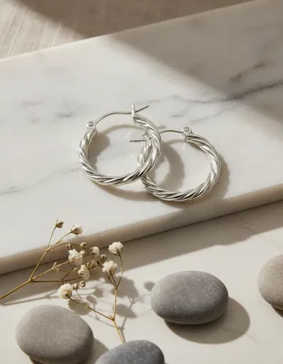 Aros Argolla Trenzados Plateado