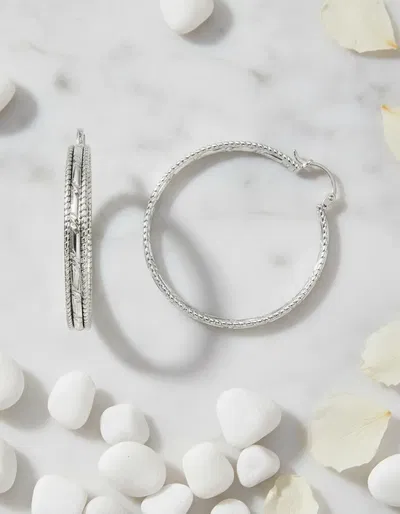 Aros Argolla Plata Vintage con Relieve doble trenzado