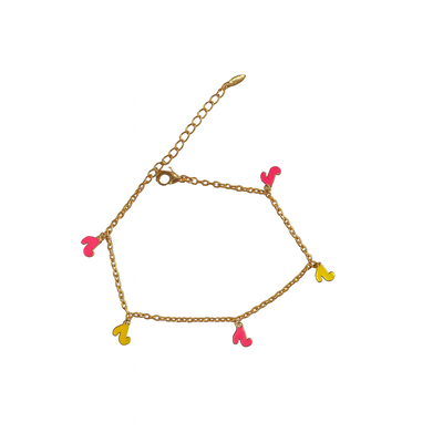 Pulsera Infantil/Adolescente Acero 316L con Dijes Zapatitos Esmaltados Regulable