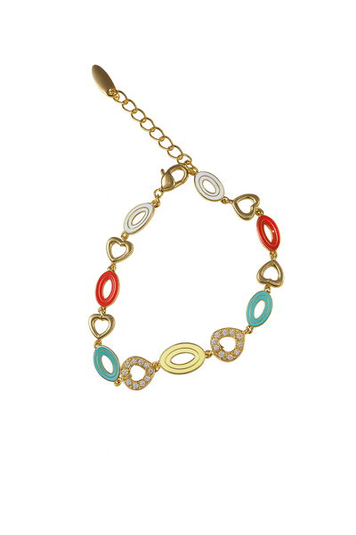 Pulsera Acero 316L Juvenil Multicolor con Extensor 17 a 21 cm