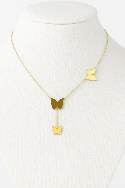  Collar Mariposa Dorada Glam – Acero Quirúrgico Antialérgico 