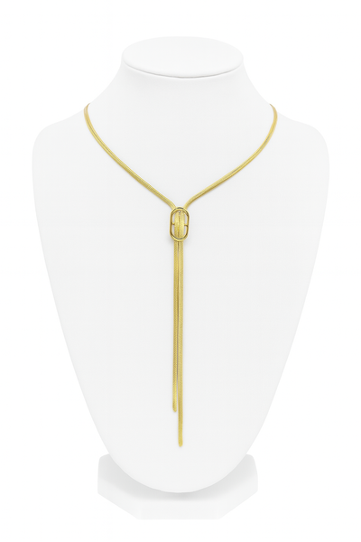 Collar Lariat de Acero Quirúrgico con Baño en Oro 18k 