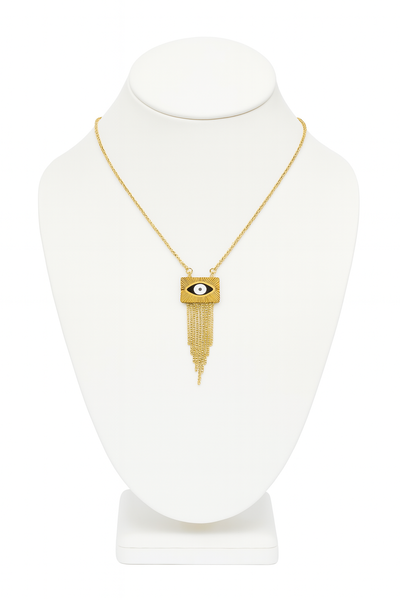 Collar Ojo Turco te da Suerte-Acero quirúrgico y baño en oro 18 k