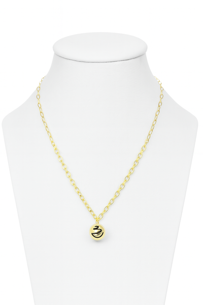 Collar Dije Esfera Dorada-Acero Quirúrgico Bañado en Oro 18 k
