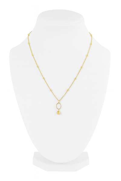 Collar dije Geométrico-Acero Quirúrgico Bañado en Oro 18 k