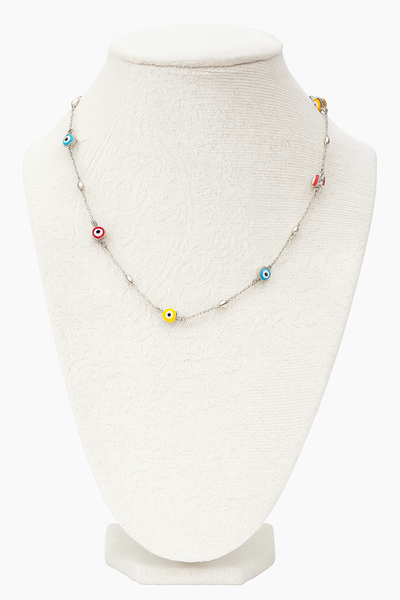 Collar Ojito Turco Multicolor – Protección con Estilo-Plata 925
