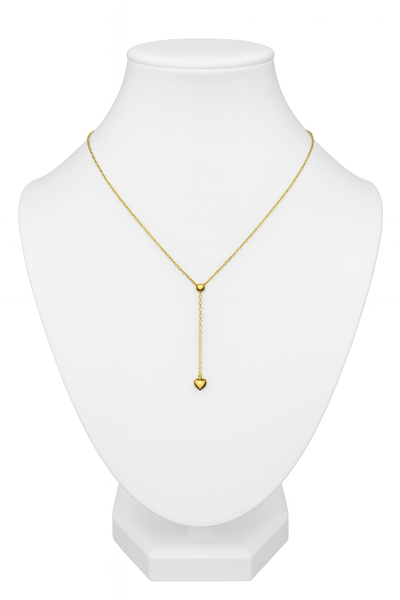Collar Regulable Lariat con Corazón – Acero Quirúrgico Baño de Oro 18K 