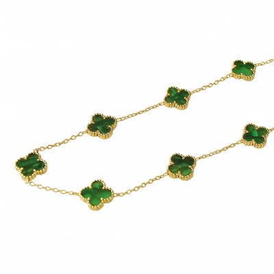 Collar de la Suerte  20 Tréboles ✨ Brillo Dorado y Estilo Sofisticado