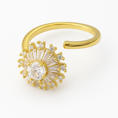 Anillo  Giratorio Antiestres Regulable Flor Radiante